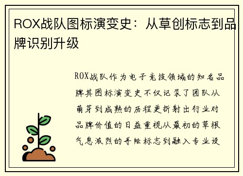 ROX战队图标演变史：从草创标志到品牌识别升级